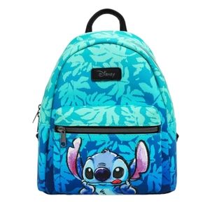 Disney Stitch Blue Tropical Leaves Mini Backpack